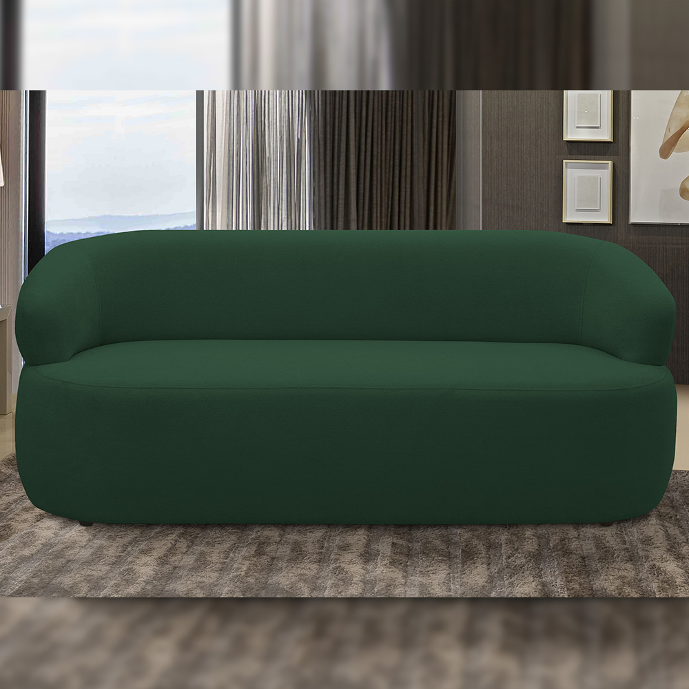 Sofá 2 Lugares Orgânico Sala de Estar Living 140cm Carmen F04 Veludo Verde - Lyam Decor
