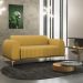 Sofá 2 Lugares Para Sala De Estar Molino 150 Cm D02 Pés D'ouro Veludo Mostarda C-260 - Lyam Decor