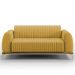 Sofá 2 Lugares Para Sala De Estar Molino 150 Cm D02 Pés D'ouro Veludo Mostarda C-260 - Lyam Decor