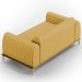 Sofá 2 Lugares Para Sala De Estar Molino 150 Cm D02 Pés D'ouro Veludo Mostarda C-260 - Lyam Decor