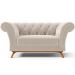 Sofá 2 Lugares Para Sala de Estar Império 150 cm D02 Bouclê Creme C-54 - Lyam Decor