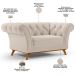 Sofá 2 Lugares Para Sala de Estar Império 150 cm D02 Bouclê Creme C-54 - Lyam Decor