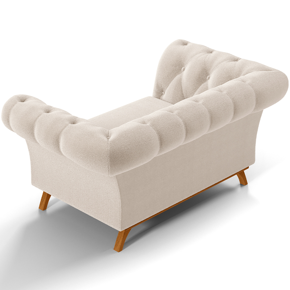 Sofá 2 Lugares Para Sala de Estar Império 150 cm D02 Bouclê Creme C-54 - Lyam Decor