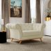Sofá 2 Lugares Para Sala de Estar Império 150 cm D02 Corano Bege C-26 - Lyam Decor
