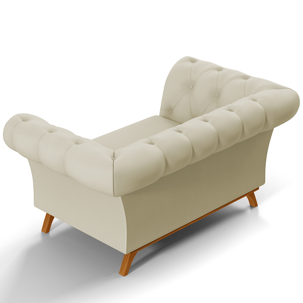 Sofá 2 Lugares Para Sala de Estar Império 150 cm D02 Corano Bege C-26 - Lyam Decor