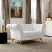 Sofá 2 Lugares Para Sala de Estar Império 150 cm D02 Corano Branco C-12 - Lyam Decor