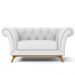 Sofá 2 Lugares Para Sala de Estar Império 150 cm D02 Corano Branco C-12 - Lyam Decor