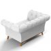 Sofá 2 Lugares Para Sala de Estar Império 150 cm D02 Corano Branco C-12 - Lyam Decor