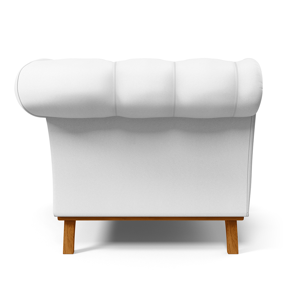Sofá 2 Lugares Para Sala de Estar Império 150 cm D02 Corano Branco C-12 - Lyam Decor