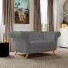Sofá 2 Lugares Para Sala de Estar Império 150 cm D02 Corano Cinza C-03 - Lyam Decor
