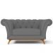 Sofá 2 Lugares Para Sala de Estar Império 150 cm D02 Corano Cinza C-03 - Lyam Decor