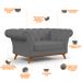 Sofá 2 Lugares Para Sala de Estar Império 150 cm D02 Corano Cinza C-03 - Lyam Decor