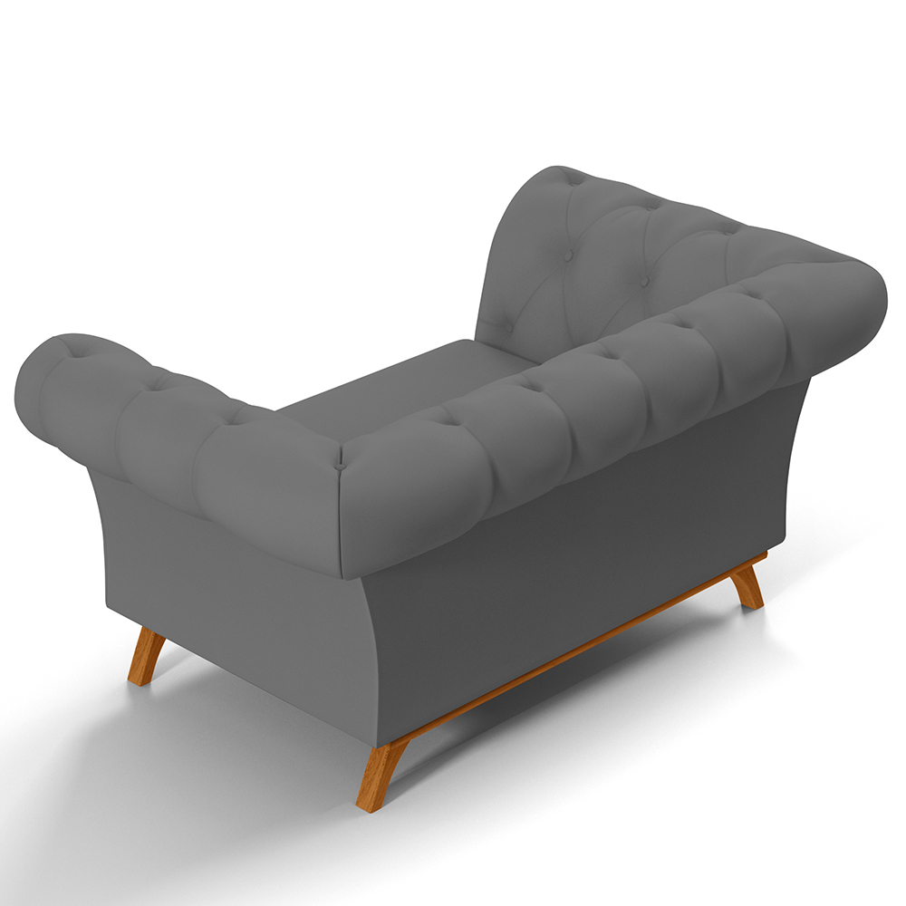 Sofá 2 Lugares Para Sala de Estar Império 150 cm D02 Corano Cinza C-03 - Lyam Decor