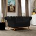 Sofá 2 Lugares Para Sala de Estar Império 150 cm D02 Corano Preto C-05 - Lyam Decor