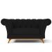 Sofá 2 Lugares Para Sala de Estar Império 150 cm D02 Corano Preto C-05 - Lyam Decor