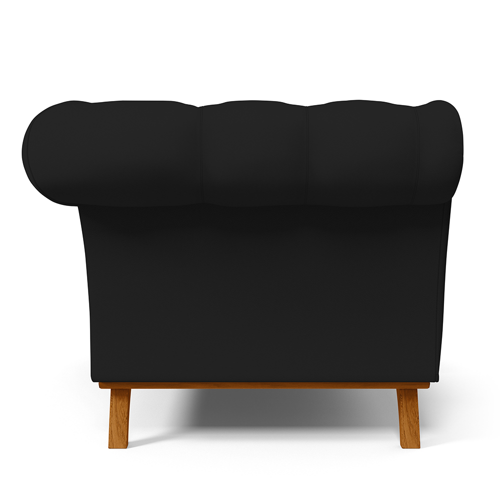 Sofá 2 Lugares Para Sala de Estar Império 150 cm D02 Corano Preto C-05 - Lyam Decor