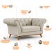 Sofá 2 Lugares Para Sala de Estar Império 150 cm D02 Linho Bege C-107 - Lyam Decor
