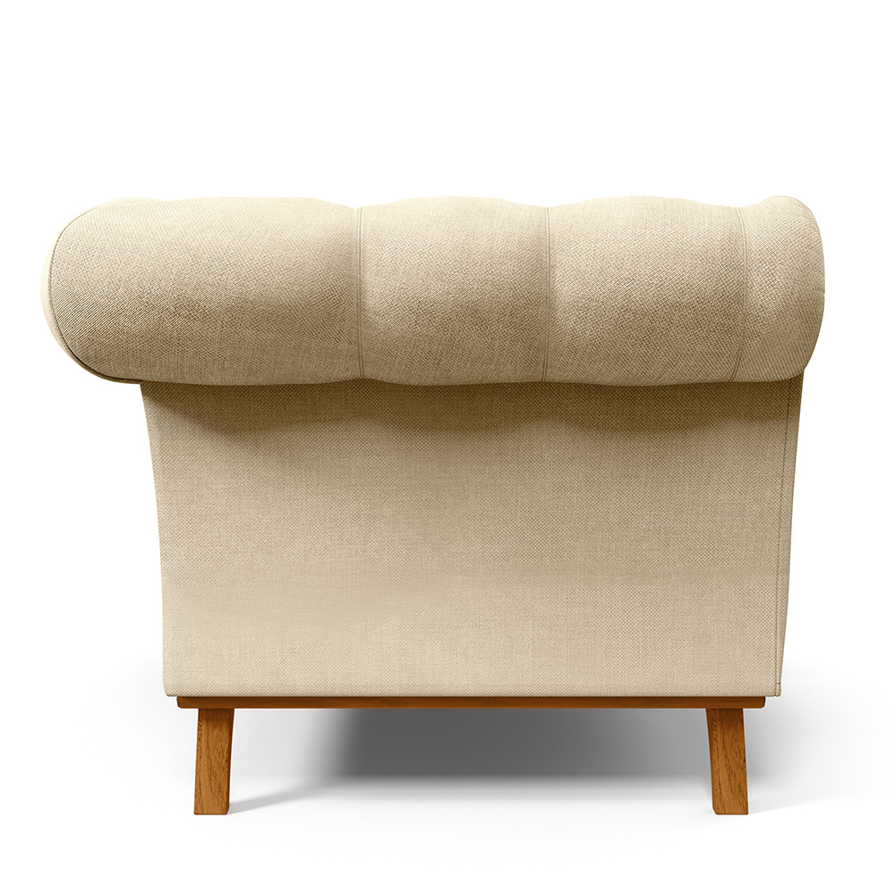 Sofá 2 Lugares Para Sala de Estar Império 150 cm D02 Linho Bege C-129 - Lyam Decor