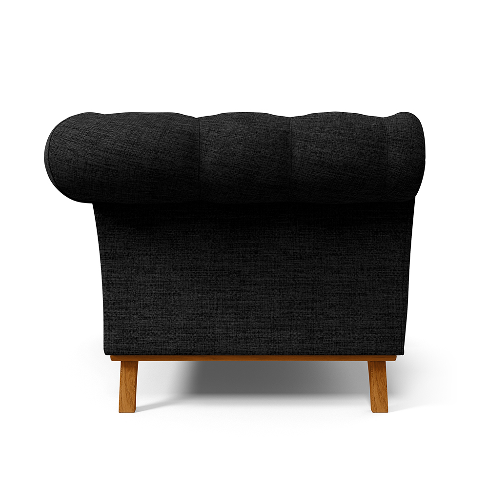 Sofá 2 Lugares Para Sala de Estar Império 150 cm D02 Linho Chumbo D-465 - Lyam Decor
