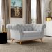 Sofá 2 Lugares Para Sala de Estar Império 150 cm D02 Linho Cinza D-315 - Lyam Decor