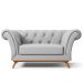 Sofá 2 Lugares Para Sala de Estar Império 150 cm D02 Linho Cinza D-315 - Lyam Decor