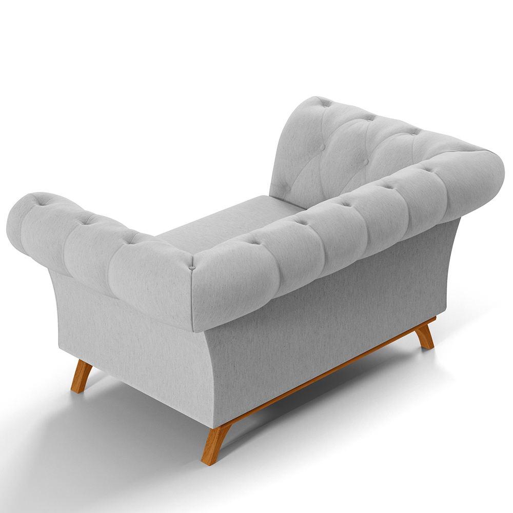 Sofá 2 Lugares Para Sala de Estar Império 150 cm D02 Linho Cinza D-315 - Lyam Decor