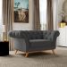 Sofá 2 Lugares Para Sala de Estar Império 150 cm D02 Linho Cinza Escuro C-416 - Lyam Decor