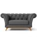 Sofá 2 Lugares Para Sala de Estar Império 150 cm D02 Linho Cinza Escuro C-416 - Lyam Decor