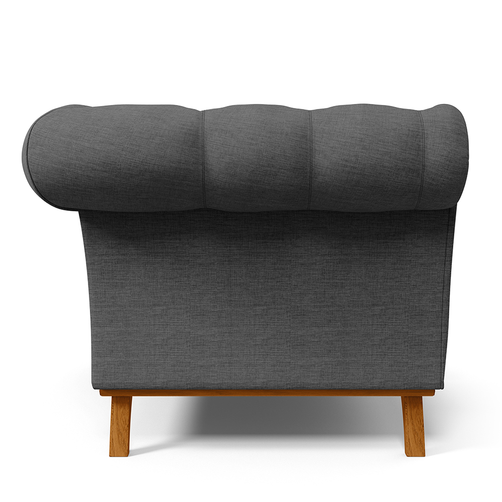 Sofá 2 Lugares Para Sala de Estar Império 150 cm D02 Linho Cinza Escuro C-416 - Lyam Decor