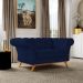 Sofá 2 Lugares Para Sala de Estar Império 150 cm D02 Veludo Azul Marinho C-287 - Lyam Decor