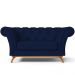 Sofá 2 Lugares Para Sala de Estar Império 150 cm D02 Veludo Azul Marinho C-287 - Lyam Decor