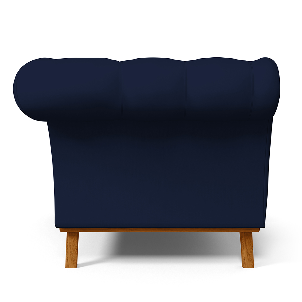 Sofá 2 Lugares Para Sala de Estar Império 150 cm D02 Veludo Azul Marinho C-287 - Lyam Decor