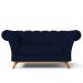 Sofá 2 Lugares Para Sala de Estar Império 150 cm D02 Veludo Azul Oxford C-304 - Lyam Decor