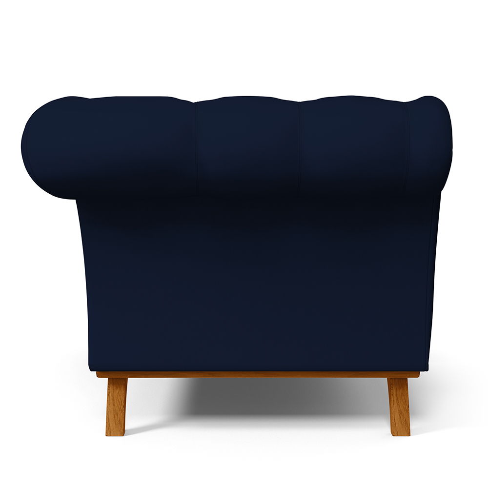 Sofá 2 Lugares Para Sala de Estar Império 150 cm D02 Veludo Azul Oxford C-304 - Lyam Decor