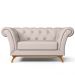 Sofá 2 Lugares Para Sala de Estar Império 150 cm D02 Veludo Bege C-309 - Lyam Decor