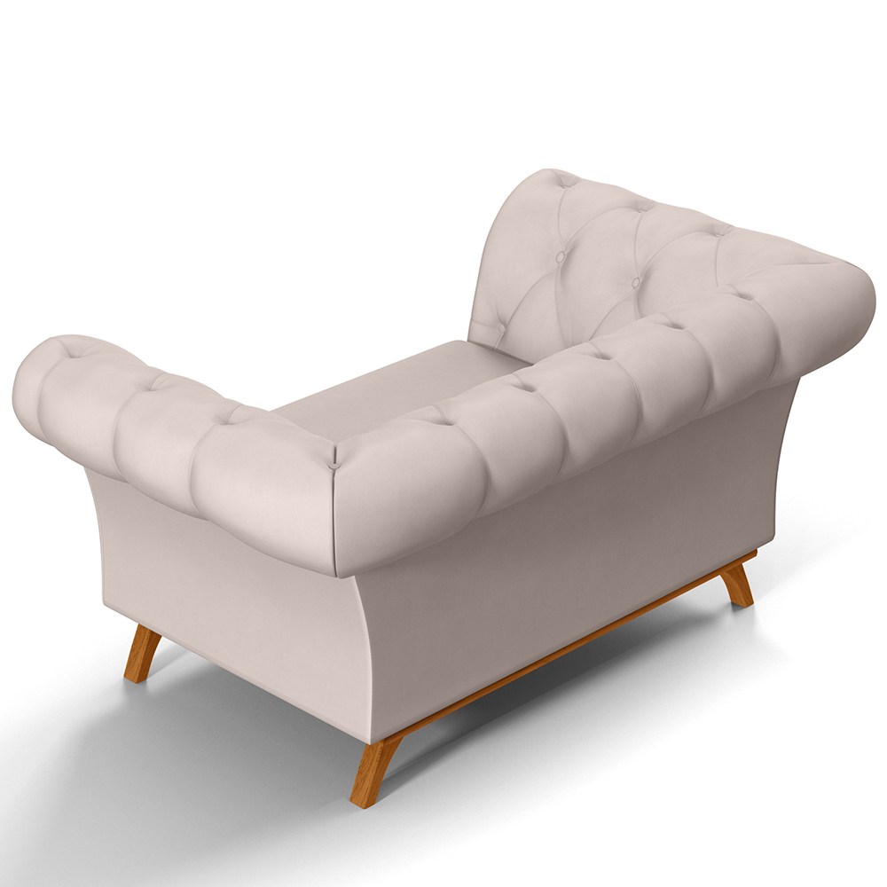 Sofá 2 Lugares Para Sala de Estar Império 150 cm D02 Veludo Bege C-309 - Lyam Decor