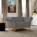 Sofá 2 Lugares Para Sala de Estar Império 150 cm D02 Veludo Cinza C-317 - Lyam Decor