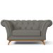 Sofá 2 Lugares Para Sala de Estar Império 150 cm D02 Veludo Cinza C-317 - Lyam Decor