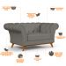Sofá 2 Lugares Para Sala de Estar Império 150 cm D02 Veludo Cinza C-317 - Lyam Decor