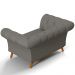 Sofá 2 Lugares Para Sala de Estar Império 150 cm D02 Veludo Cinza C-317 - Lyam Decor
