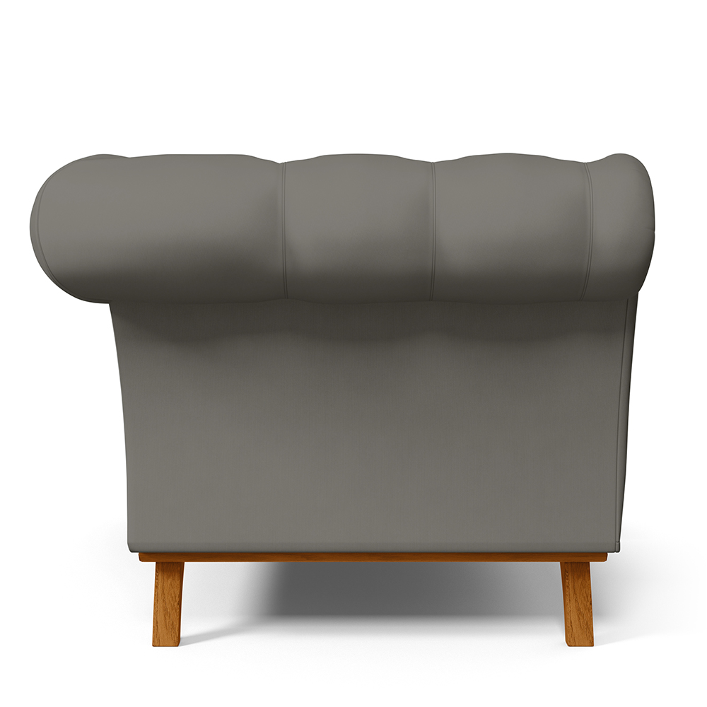 Sofá 2 Lugares Para Sala de Estar Império 150 cm D02 Veludo Cinza C-317 - Lyam Decor