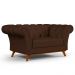 Sofá 2 Lugares Para Sala de Estar Império 150 cm D02 Veludo Marrom B-276 - Lyam Decor