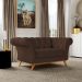Sofá 2 Lugares Para Sala de Estar Império 150 cm D02 Veludo Marrom B-276 - Lyam Decor