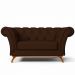 Sofá 2 Lugares Para Sala de Estar Império 150 cm D02 Veludo Marrom B-276 - Lyam Decor