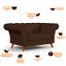 Sofá 2 Lugares Para Sala de Estar Império 150 cm D02 Veludo Marrom B-276 - Lyam Decor