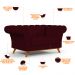 Sofá 2 Lugares Para Sala de Estar Império 150 cm D02 Veludo Marsala C-278 - Lyam Decor