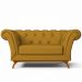 Sofá 2 Lugares Para Sala de Estar Império 150 cm D02 Veludo Mostarda B-260 - Lyam Decor