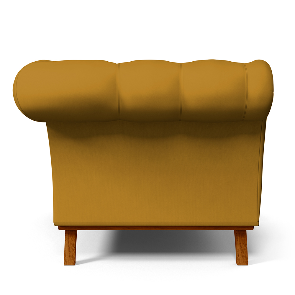 Sofá 2 Lugares Para Sala de Estar Império 150 cm D02 Veludo Mostarda B-260 - Lyam Decor