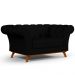 Sofá 2 Lugares Para Sala de Estar Império 150 cm D02 Veludo Preto C-300 - Lyam Decor