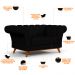 Sofá 2 Lugares Para Sala de Estar Império 150 cm D02 Veludo Preto C-300 - Lyam Decor